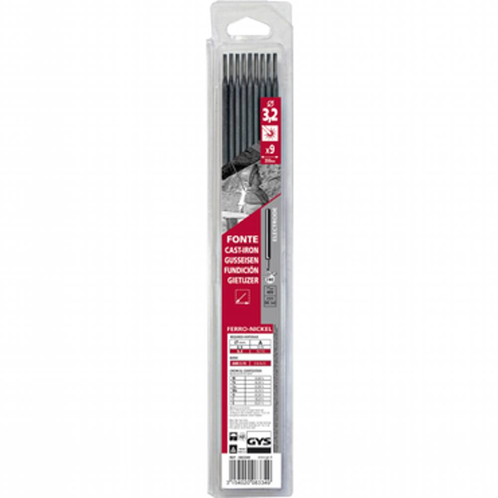 GYS Cast Iron Rods 3.2mm (Packet of 9)