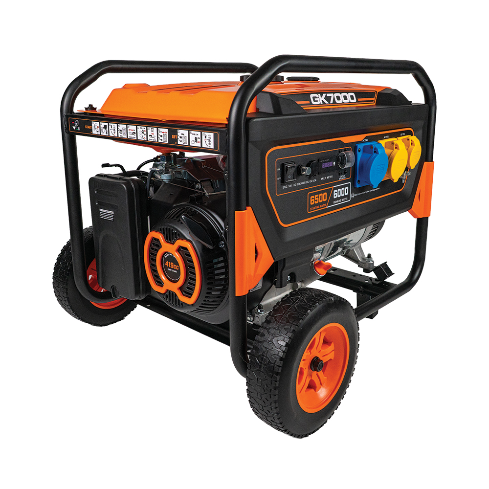 Genkins GK-7000 6 kW Petrol Generator 115V/230V AVR